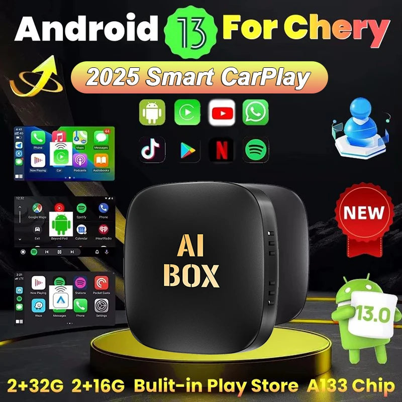 Android 13New Smart Ai Box Android Wireless CarPlay Android Auto Adapter CarPlay For Netflix For YouTube car intelligent systems